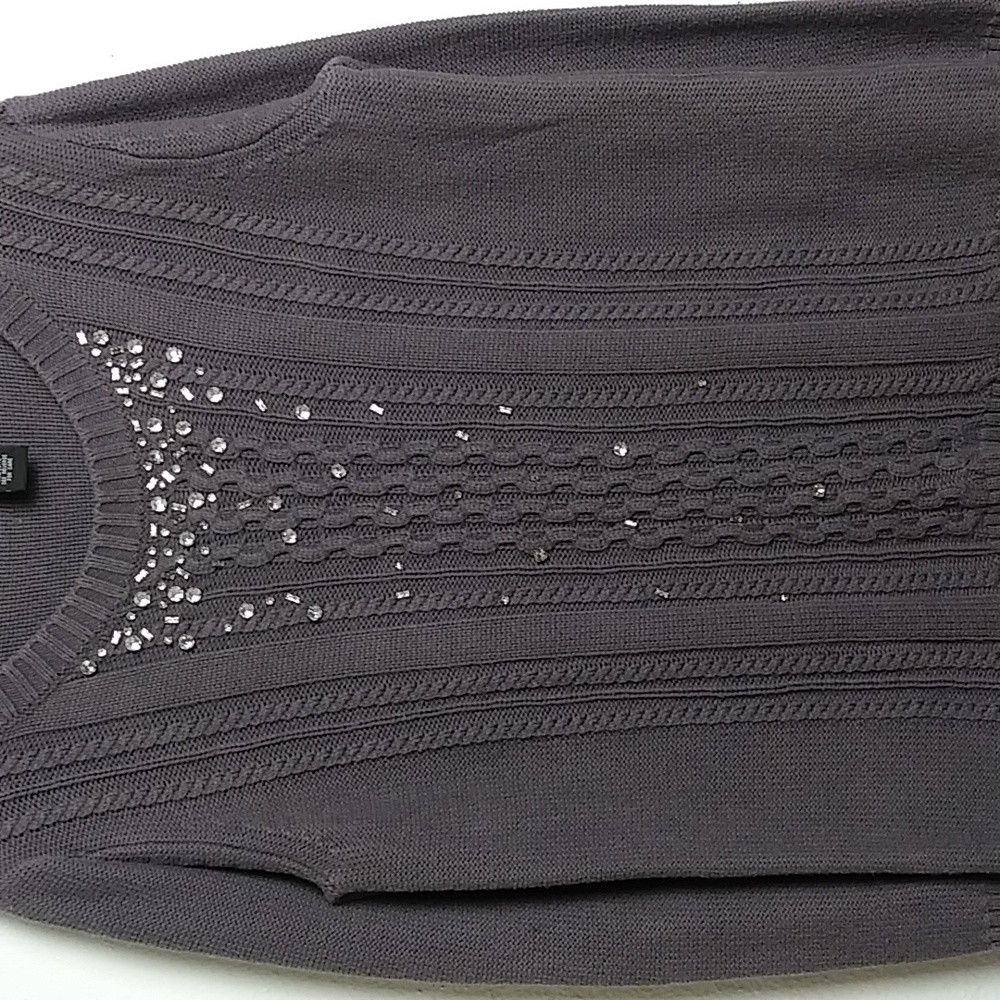 Grace Elements Gray Pullover Sweater With Cable K… - image 6